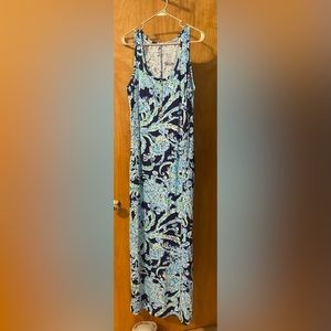 Lilly Pulitzer Merrill Maxi Dress - High Tide Navy Scuba Doo